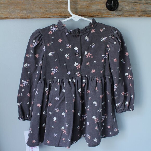 Bonnie Jean Size 3T Tunic/Dress Gray Flowers - Picture 3 of 3
